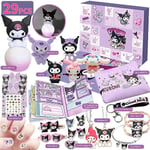 2024 Julkalender med Kuromi, My Melody, Cinnamoroll från Sanrio - Leksaker, Tillbehör, Kalendergåvor för Barn och Flickor Kuromi