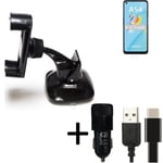 Car holder windshield dashboard for Oppo A54 charger Cell phone mount bracket