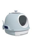 Pawhut Cat Litter Box With Litter Scoop Enclosed Drawer & Skylight -Blue