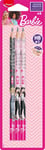 Maped - Barbie HB Pencil with Eraser Head - Pack of 6 - Wooden Pencils with Eras