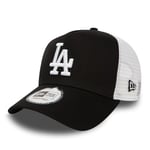 New Era Los Angeles Dodgers A Frame Adjustable Trucker Cap Clean Black/White - One-Size