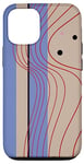 iPhone 13 Blue Stripes Curved Lines Abstract Dark Beige Case