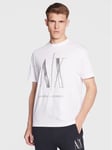 Mens Armani Exchange A|X Metallic Large Logo Short Sleeve T Shirt White Medium