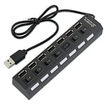 Aussel USB Hub Expansion High Speed USB 2.0 Multi USB Hub For PS3, Xbox, PC, MAC, Laptop, NoteBook, Mac, NetBook, Tablet, Tab, Supports Windows Vista/7/Mac