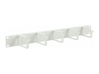 Lanview By Logon - Kabelhantering För Rack (Horisontell / Vertikal) - 5 Hooks - Vit, Ral 7035 - 1U - 19"