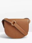 HUSH Louise Minimal Leather Saddle Bag, Tan