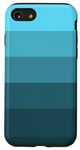 Coque pour iPhone SE (2020) / 7 / 8 Palette de rayures bleu turquoise menthe minimaliste moderne