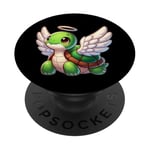 Turtle as Angel with Halo PopSockets Adhesive PopGrip