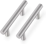 Boutons d'armoire Cuisine Tiroir Acier inoxydable Nickel brossé Meuble Dresser Hardware Overall Length 5-Inch Euro T-Bar,Pack of 6 (3-Inch to Hole Centre,Brushed Nickel)