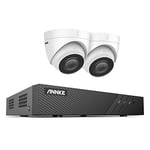 ANNKE H500 5MP PoE CCTV System Outdoor, 8CH NVR with 2 PoE IP Cameras Compatible with Alexa, Color Night Vision, Smart Motion Detection, Remote Access, No Hard Drive