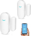 WiFi Door and Window Sensors,Tuya Smart Alarm with Free Notification APP Contro