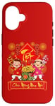 Coque pour iPhone 16 Robe de Nouvel An vietnamien Chuc Mung Nam Moi Garçon Fille Ao Dai