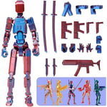 T13 Actionfigur, Titan 13 Actionfigur 3D Titans Figur, 3D-tryckt Actionfigur Nova 13 Actionfigur, Multi-ledade Actionfigurer (FMY) Red blue