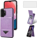 Coque De Protection Pour Samsung Galaxy A13 4g/5g A04s Avec Film De Protection En Verre, Fente Pour Carte Rfid, Pliable, Cuir, Support Portefeuille A 13 Lte 13a A135f Ao4s 04s A047f S13 M13, Violet