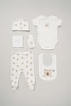 Rock A Bye Baby Boy Cotton 6-Piece Gift Set - Cream - Size 3-6M