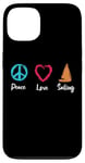 Coque pour iPhone 13 Peace Love Sailing Captain Boat Sport