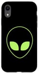 Coque pour iPhone XR Tête d'extraterrestre verte – drôle OVNI amateur d'alien style années 90 cosmique