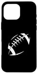 Coque pour iPhone 16 Pro Max Ligne de balle Silhouette de football américain pour les joueurs et les fans