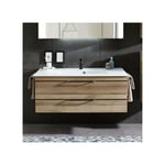 Meuble de salle de bain Carat Ligne 212 Azurlign Diamètre 120 cm Couleur Chêne Riviera Colonne de rangement Sans colonne Armoire de toilette Sans