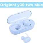 Y30 TWS Écouteurs Bluetooth Écouteurs Casque sans fil Touch Control Sports Écouteurs Microphone Musique Casque pour xiaomi huawei-Y30 - bleu