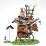 MOC Howl's Moving Castle Building Kits Anime Architecture Brown Big Castle Model