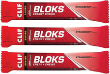 Strawberry CLIF Bar Bloks Energy Chews 60g - 3 Pack Sports Nutrition