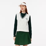 Lacoste Pull Golf sans manche stretch et respirant Taille 44 Blanc/vert