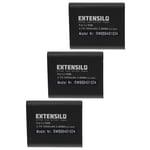 EXTENSILO 3x Batteries compatible avec Olympus Tough TG-1 iHS, TG-2 iHS, TG-1, TG-2, TG-3 appareil photo, reflex numérique (1050mAh, 3,7V, Li-ion)