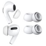 2 Pairs Replacement Earbud Tips for AirPods Pro - Silicone Ear Tips L - White