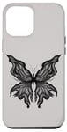 Coque pour iPhone 15 Pro Max Fairycore Black Butterfly Tattoo Grunge Y2K Esthétique