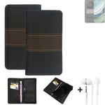 Wallet Case + headphones for Huawei Mate 60 Pro Protective Cover Brown