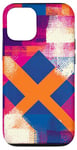 Coque pour iPhone 12/12 Pro Drapeau géométrique pop art rose Tennessee State Plaid orange TN