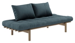 Karup Design Pace Daybed Sovesofa, Brunlakkert furu, Petrol Blue