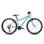 TechniBike Pyro TWENTYSIX 9S - Vélo léger de 26" pour Filles et garçons (PYRO Guidon en Aluminium - 600 mm, dérailleur Shimano Alivio 8 Vitesses, Roues en Aluminium, Selle de vélo Ergonomique)