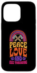 iPhone 14 Pro Max Peace Love And Axe Throwing Bohemian Rainbow Case