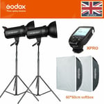 2*Godox SK400II 400W 2.4G Studio Flash+softbox+2m light stand+Xpro-C/NS/F/O Kit