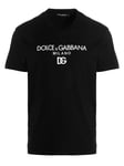 Dolce & Gabbana Mens Embroidered DG Milano Logo T-Shirt in Black Cotton - Size Large