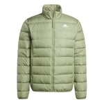 adidas Men's Essentials Light Down Jacket, tent green, XXL