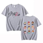 K-POP Stray Kids T-shirt Herr Dam Tryckt Hög Kvalitet Bomull T-shirt Kortärmad T-shirt Oversize T-shirts Toppar Kläder 5 S