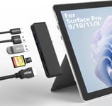 Station d'accueil Surface Pro X Hub, Accessoires Microsoft Surface Pro X 6 en 2 avec HDMI 4K + Port USB C Audio et Transfert de données + 2 USB 3.0 + Lecteur de Carte SD/TF