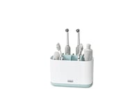 Joseph Joseph Easy-Store - Large Toothbrush Holder Caddy, Bathroom Storage - White/Blue