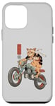 iPhone 12 mini Cat Samurai on a Motorcycle, Katana Cat Warrior in Japanese Case