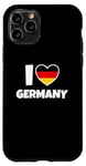 Coque pour iPhone 11 Pro I Love Germany avec le drapeau allemand et le coeur