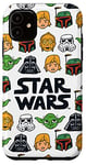 iPhone 11 Star Wars Character Sketch Luke Yoda C-3PO Boba Fett White Case