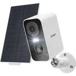 Iegeek - 5MP Caméra Solaire Vision Nocturne Couleur ai Détection Mouvement Audio Bidirectionnel Alexa/IP65 Blanc - white