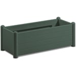 STEFANPLAST Bac à fleurs rectangulaire - Finition en bois - 100x43xH35cm - 80L - Vert foncé