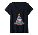 Womens Christmas Tree Barber Clippers Hairdressing Hairstylist V-Neck T-Shirt