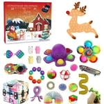 Jul adventskalender Fidget Toy 24 dagars Countdown Blind Box Barn Xmas Dekompressionspresent Elk