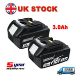 2X 3.0Ah For Makita  BL1830 18Volt LXT Li‑Ion Cordless Battery 18V BL1850 BL1860