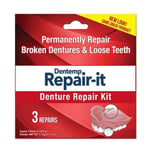 Dentemp Repair-it Emergency Dental Repair Kit  Broken Cracked Dentures 3 Repairs